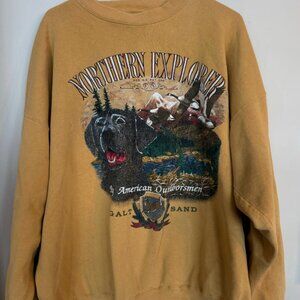 Snowshoe Thompson Trading Company Galt Sand Northern Explorer Sweatshirt Vtg 90s